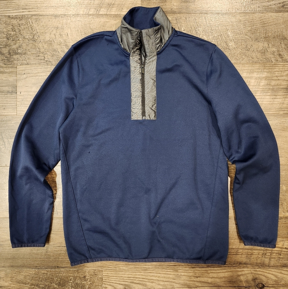 Calvin Klein Blue and Gray Quarter-Zip S